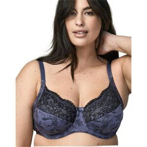 Wonderbra Plus Full Support Underwire Bra Private Jet Black Lace 42DD W1916 NWT